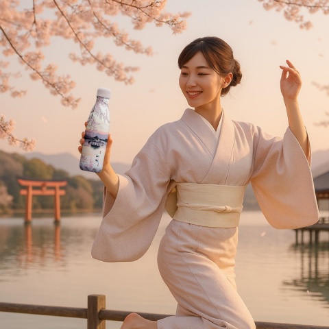 Izy Thermos Butelka - Sunset Lake - 500 ml